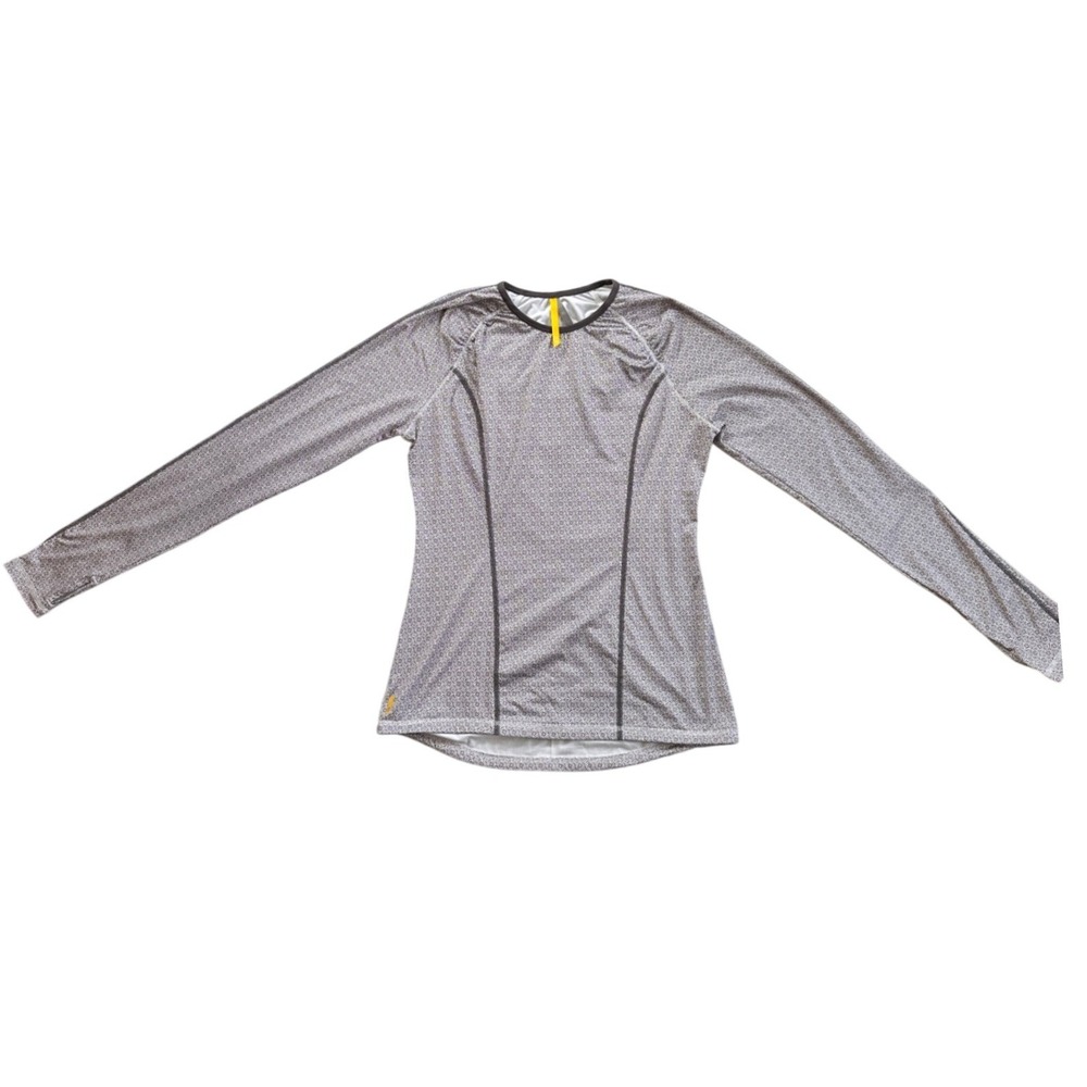 Lole Long Sleeve Activewear Top Women Size M Grey Geometric Print Excellent